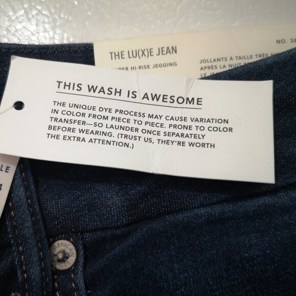 NWT Amer. Eagle The Lu(X)e Jean Ladies Size 4 (27W) Super Hi Rise X-Long Jegging - Picture 4 of 13